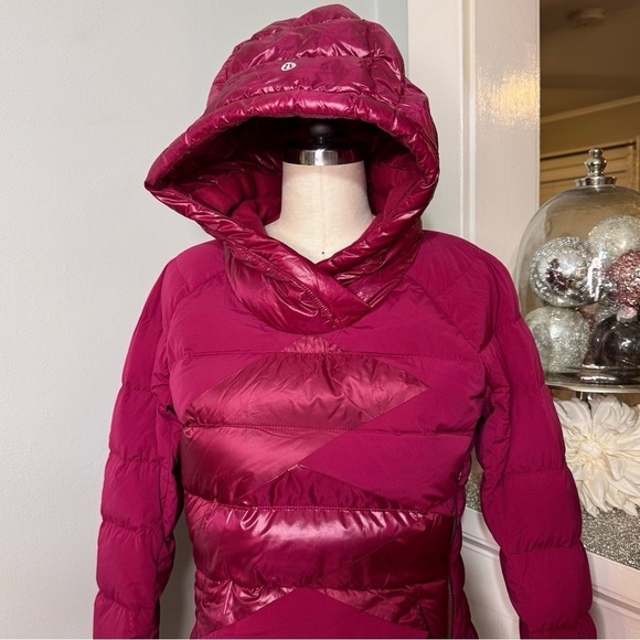 Lululemon Down Right Cozy Pullover Puffer Jacket Berry Rumble Winter Coat Size 4 - Picture 5 of 14